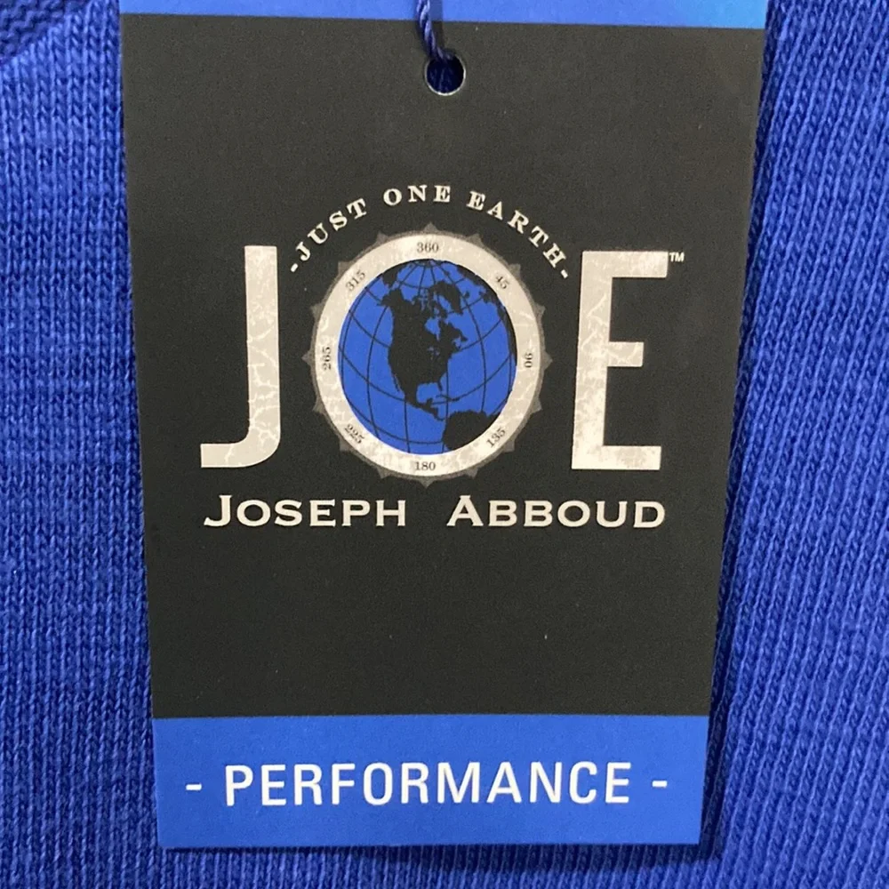 NWT JAbboud moisture control 100% cotton LS BLUE  V- neck MENS SWEATER; M Slim